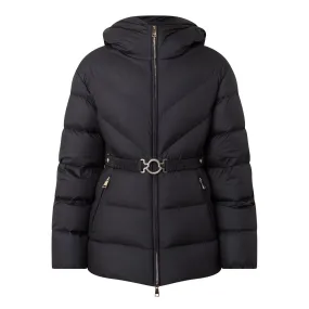 MONCLER Brosse Belted Down Jacket - Black