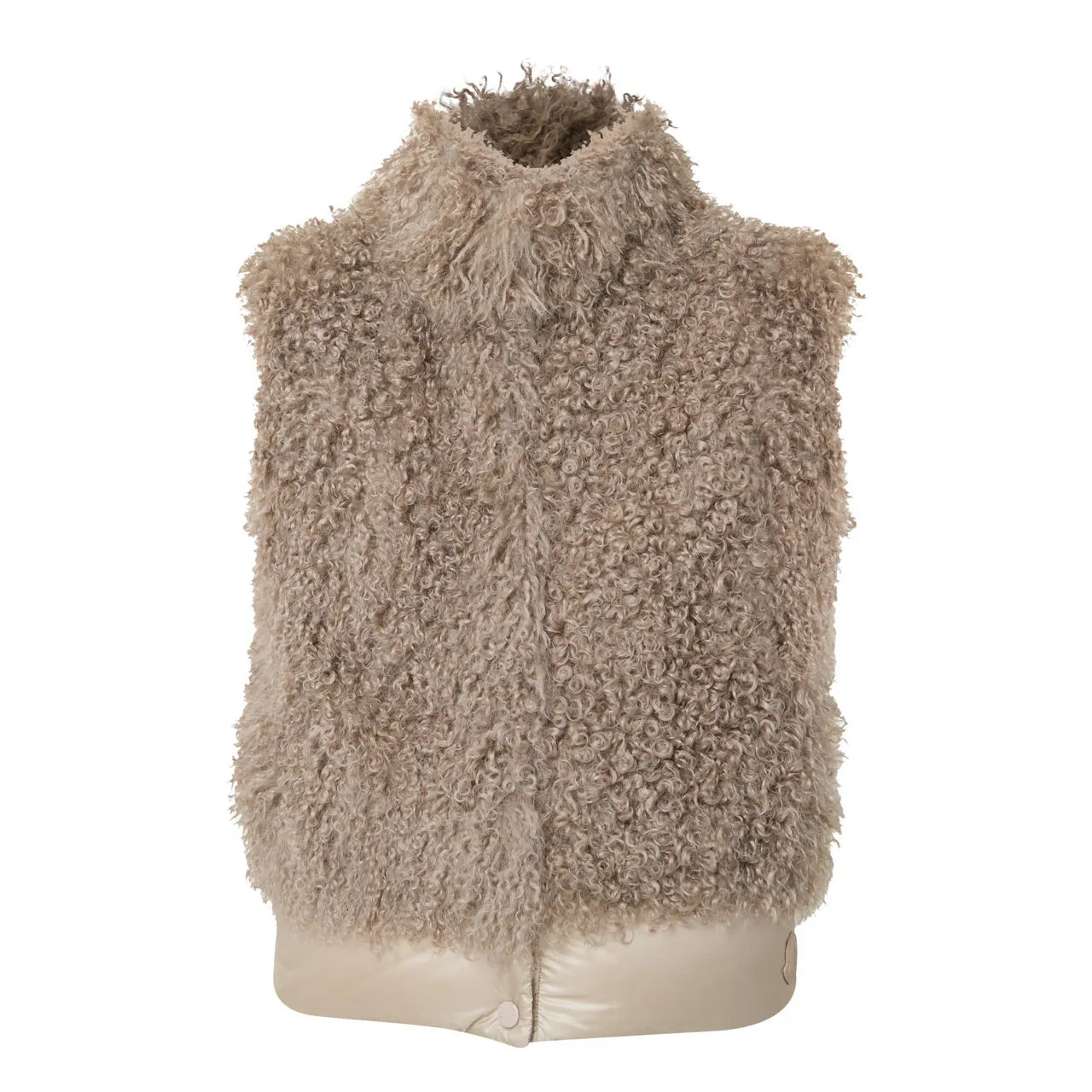 MONCLER Ermione Shearling Down Jacket - Beige