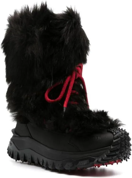 Moncler Grenoble faux-fur mid-calf snow boots Black