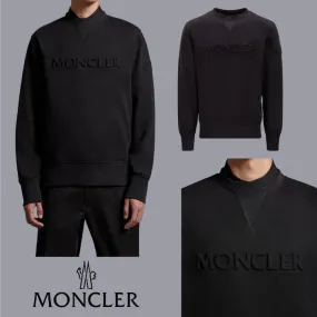 MONCLER  |Unisex Street Style U-Neck Long Sleeves Cotton Logo