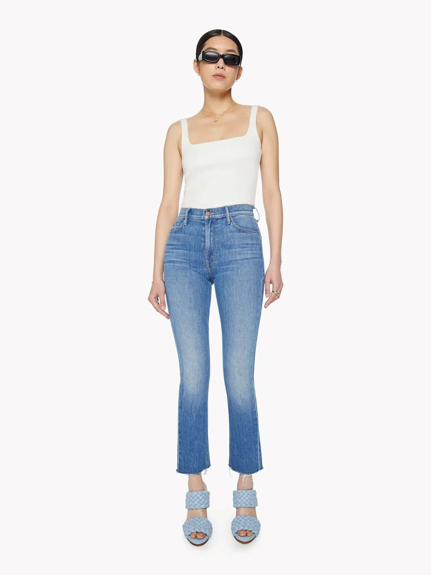 Mother Jeans Mid rise dazzler ankle fray