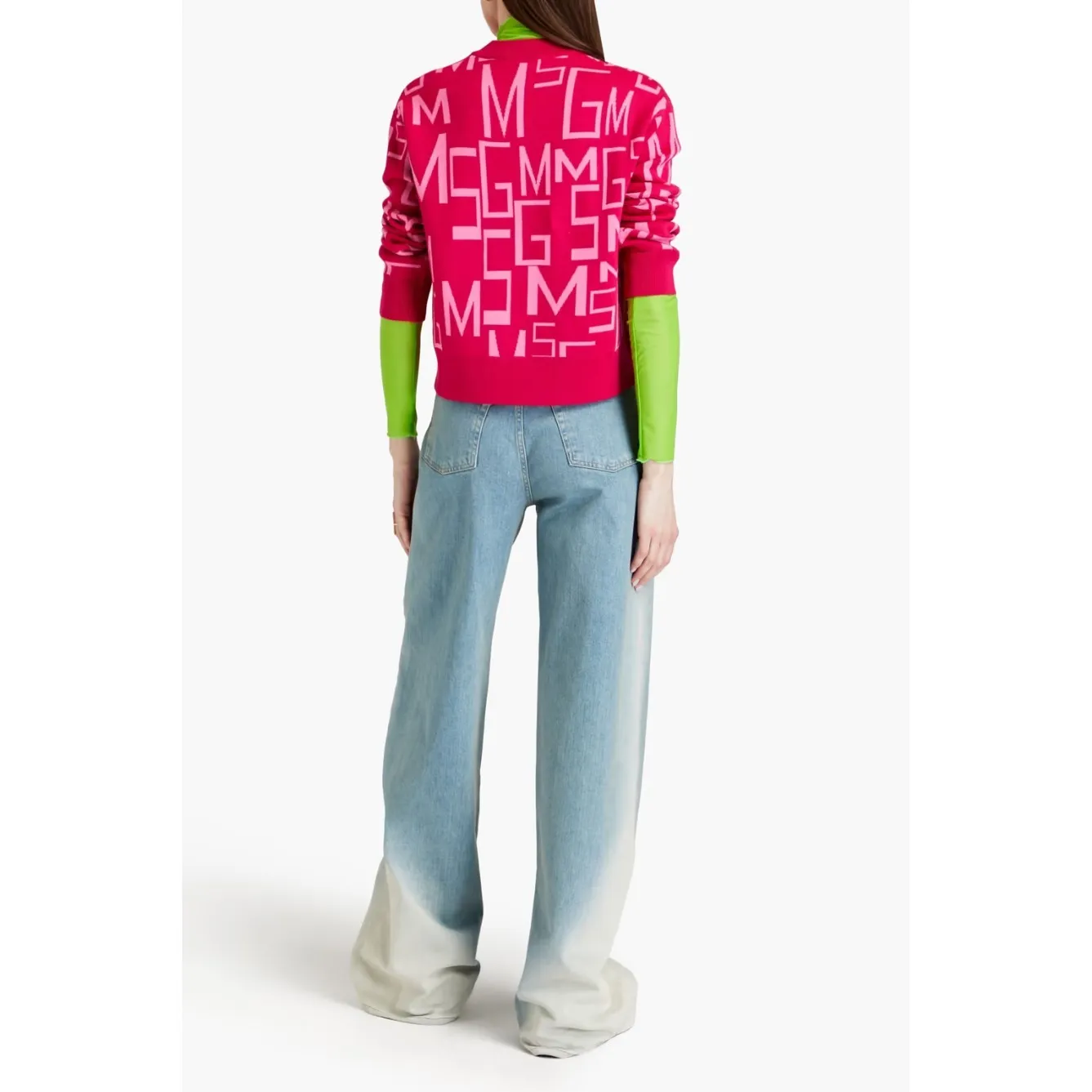 MSGM  |Crew Neck Monogram Wool Street Style Long Sleeves Plain