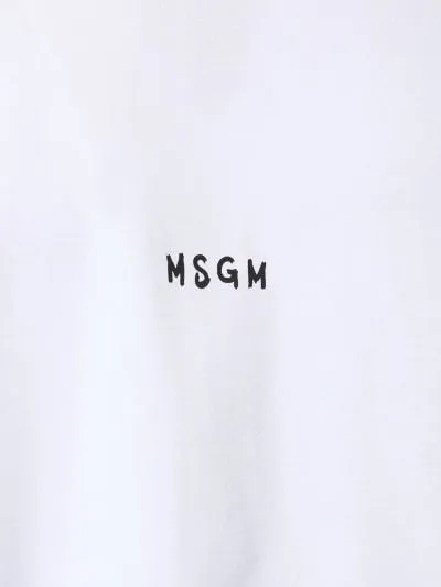 MSGM  |Crew Neck Pullovers Plain Cotton Short Sleeves Logo