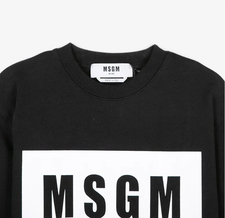 MSGM  |Crew Neck Street Style Long Sleeves Cotton Logo Designers