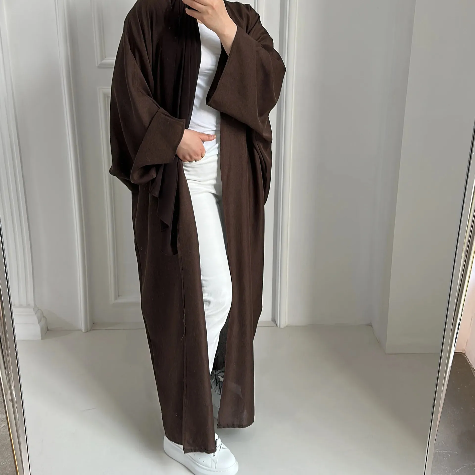 Muslim Open Abaya Long Cardigan Women