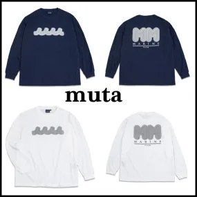 muta  |Crew Neck Street Style Long Sleeves Plain Cotton