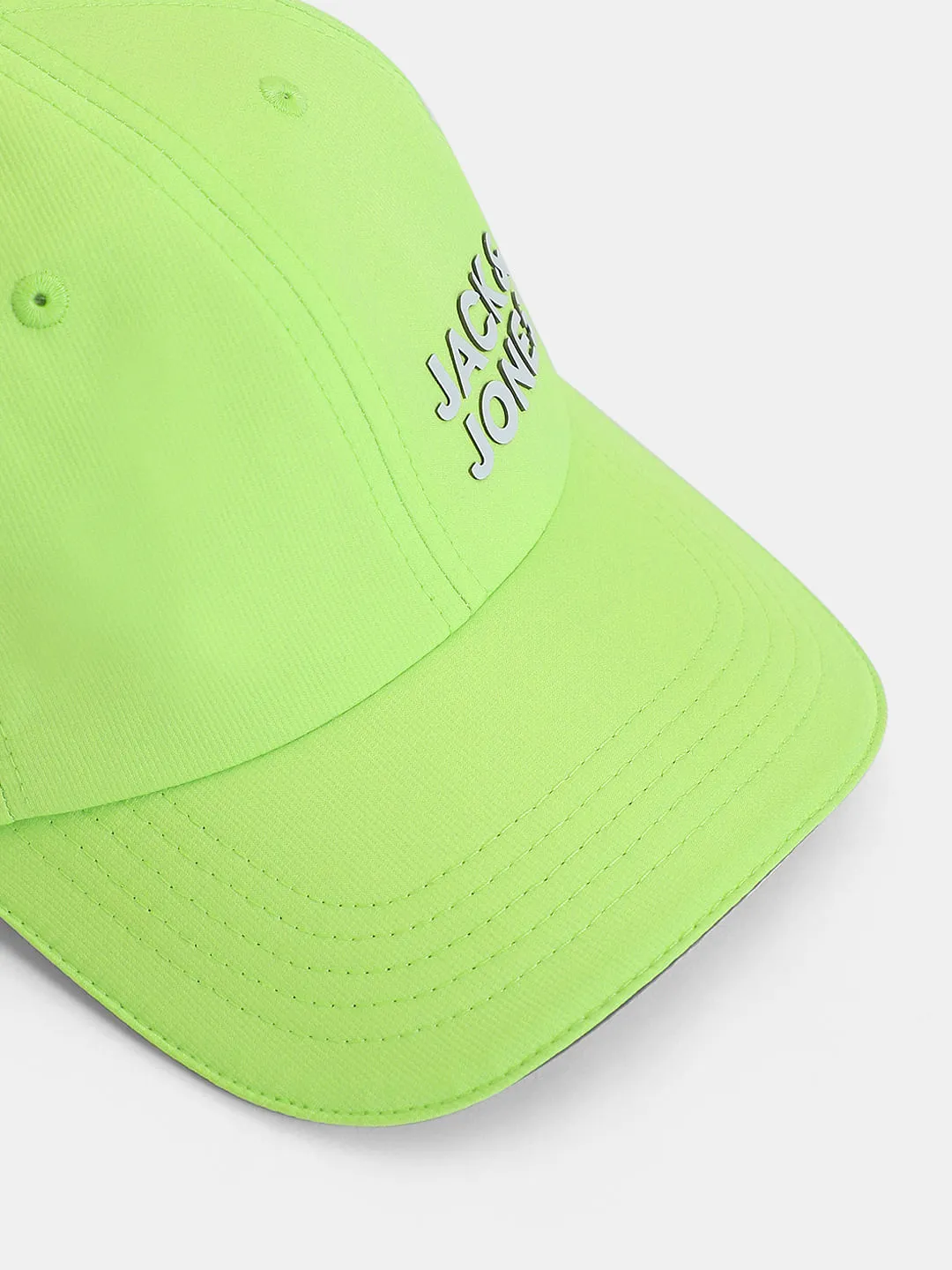 Neon Green Logo Print Activewear Cap