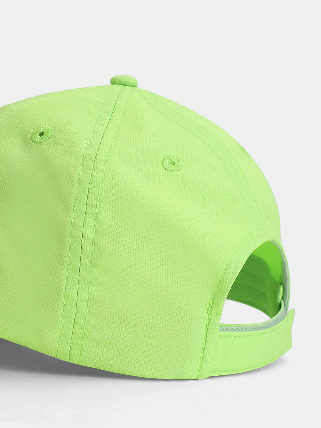 Neon Green Logo Print Activewear Cap