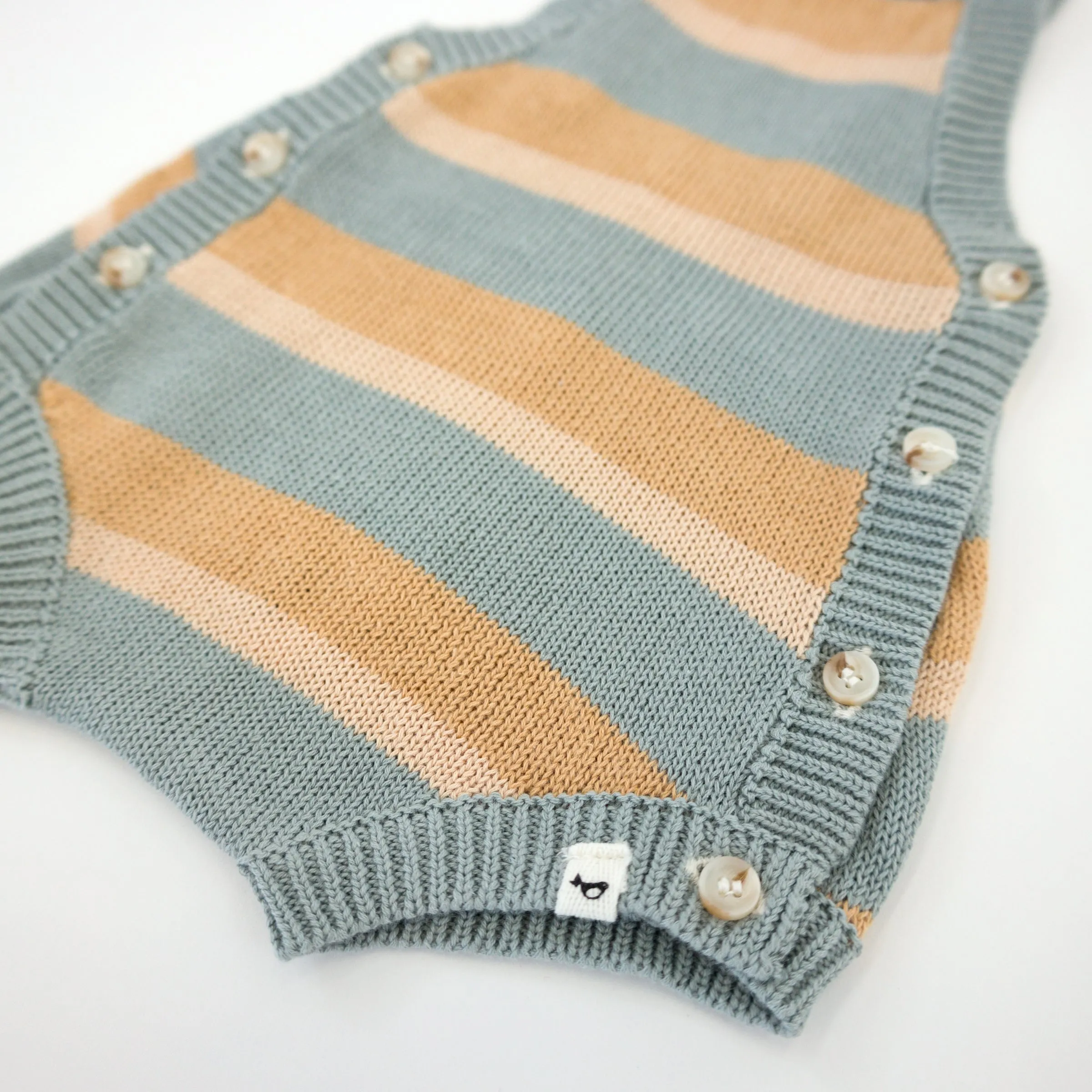 oh baby! Country Club Knitted Bubble - Dusty Blue Stripe