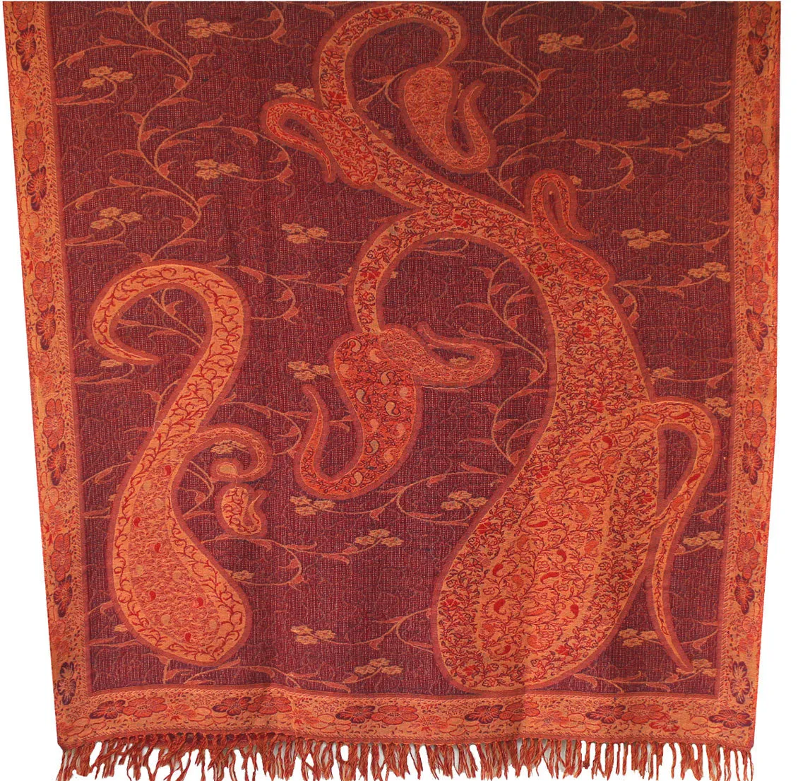 Paisley Indian Scarves Wraps Womens Wool Shawl (82 x 42 inches)