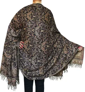 Paisley Wool Shawl Wrap Gift Women's India Clothing (82 x 42 inches)