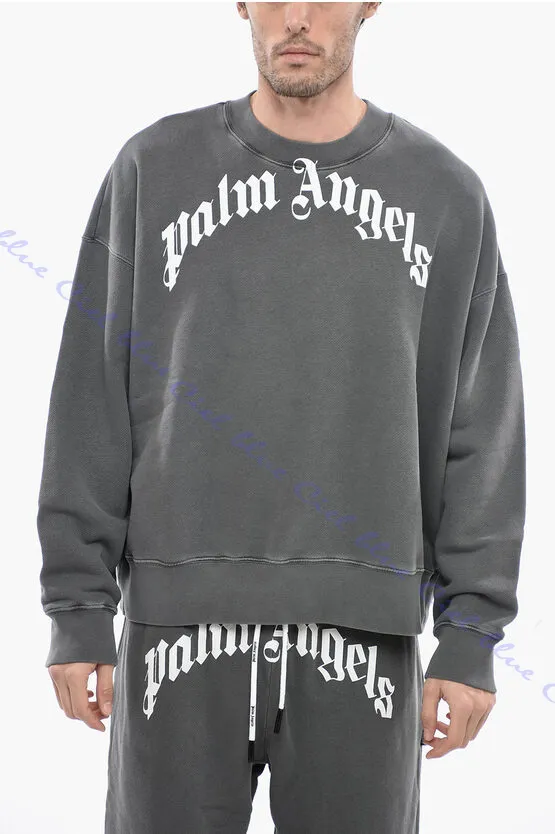 Palm Angels  |Pullovers Street Style Long Sleeves Plain Cotton Logo