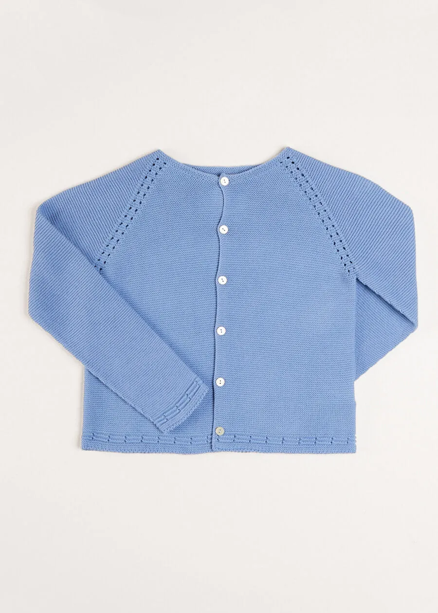 Plain Cardigan in Blue (6mths-6yrs)