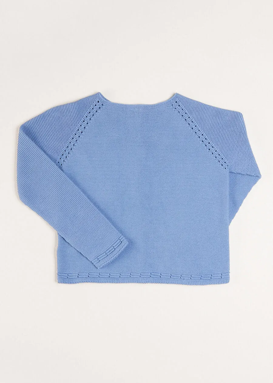 Plain Cardigan in Blue (6mths-6yrs)