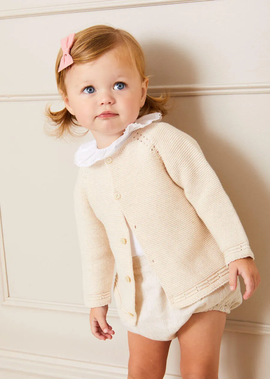 Plain Cardigan in Cream (6mths-10yrs)