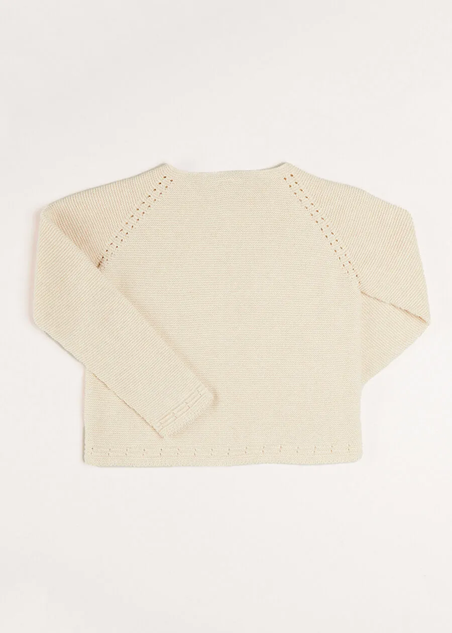 Plain Cardigan in Cream (6mths-10yrs)