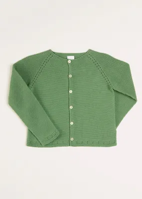 Plain Cardigan in Green (6mths-10yrs)