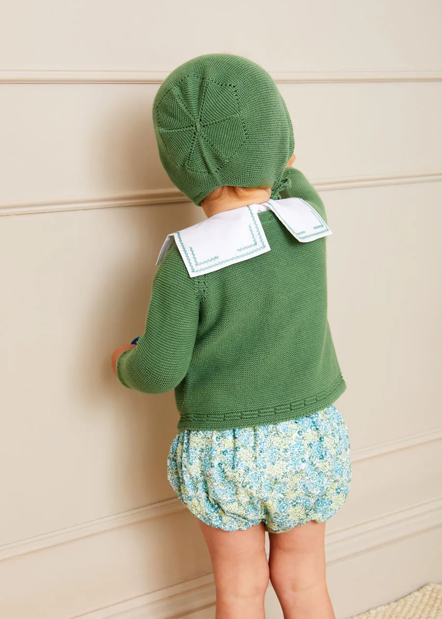 Plain Cardigan in Green (6mths-10yrs)