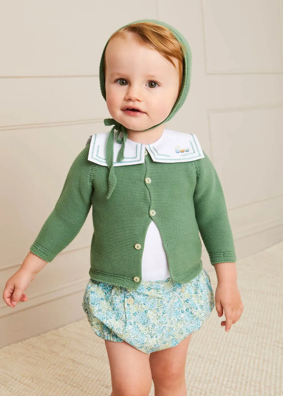 Plain Cardigan in Green (6mths-10yrs)