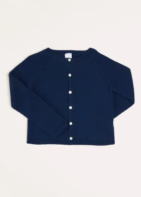 Plain Cardigan in Navy (6mths-10yrs)