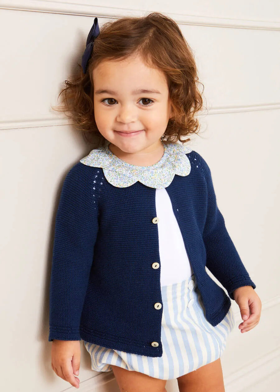 Plain Cardigan in Navy (6mths-10yrs)