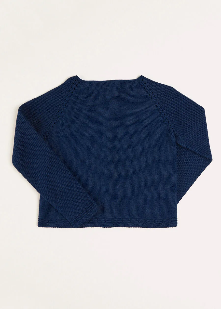 Plain Cardigan in Navy (6mths-10yrs)