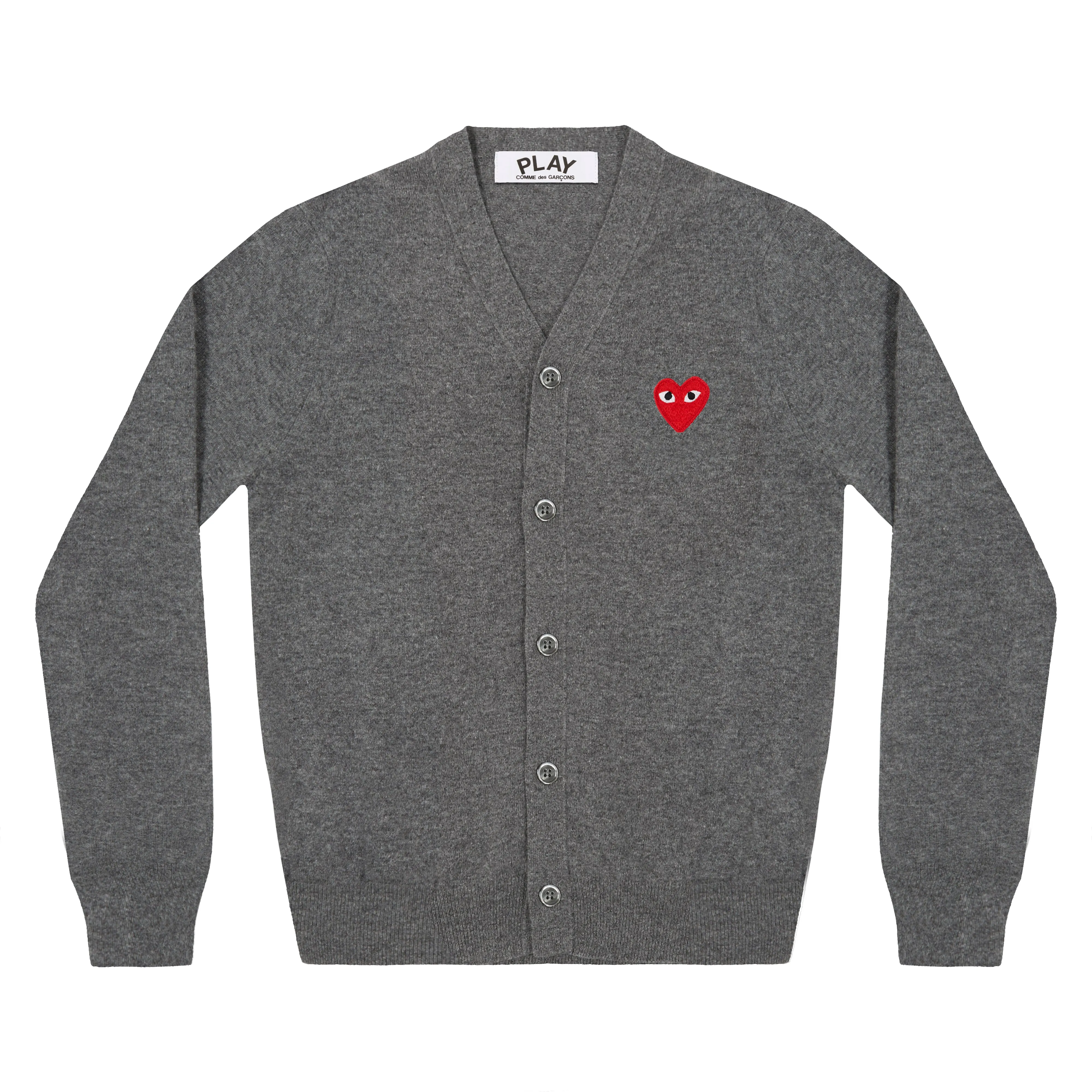 Play Comme des Garons - Red Men’s Cardigan - (Grey)