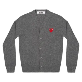 Play Comme des Garons - Red Men’s Cardigan - (Grey)