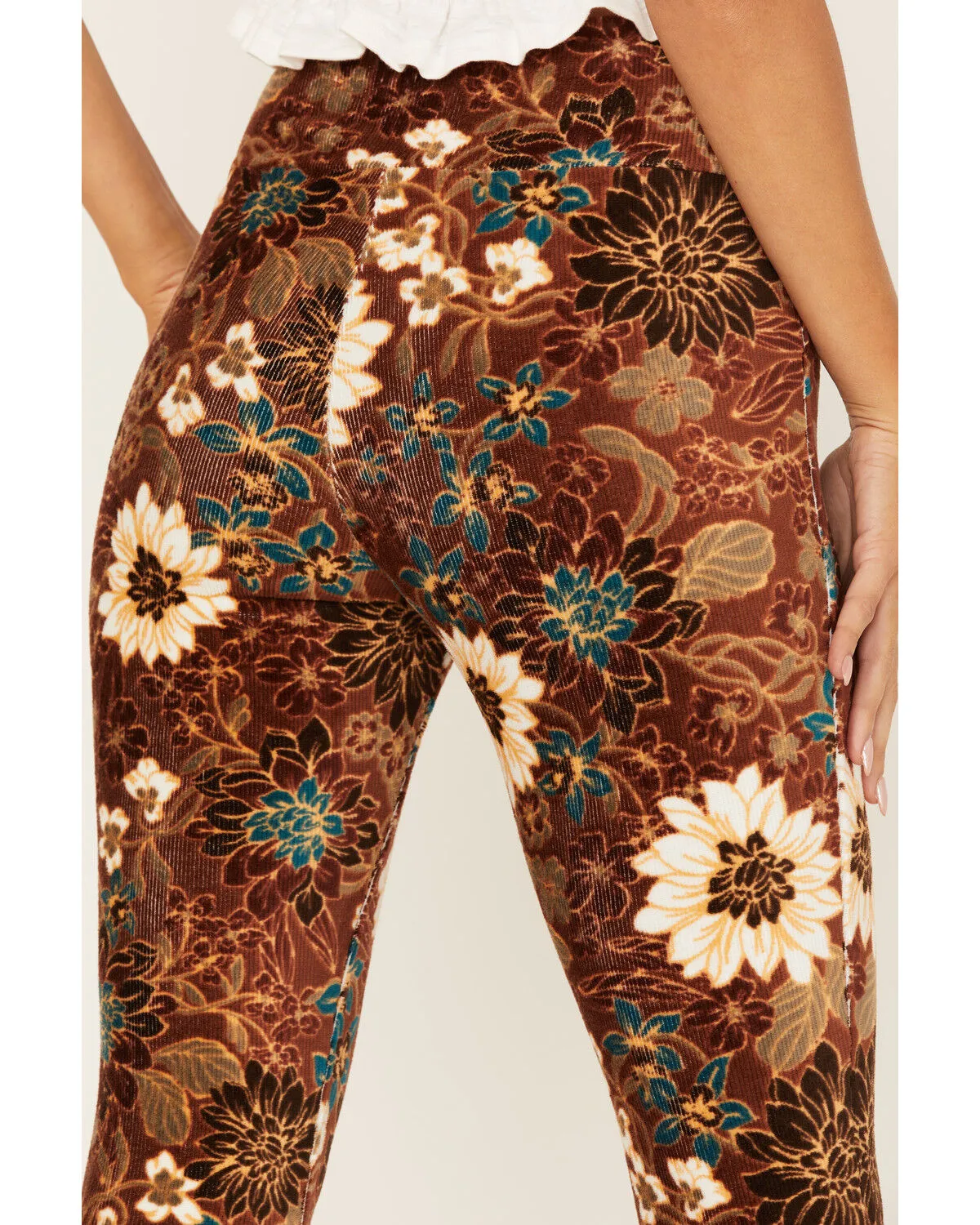 Product Name:  Shyanne Women's Floral Print Corduroy Pants