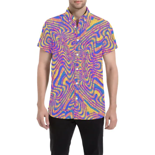 Psychedelic Slam Short Sleeve Button Up Shirt