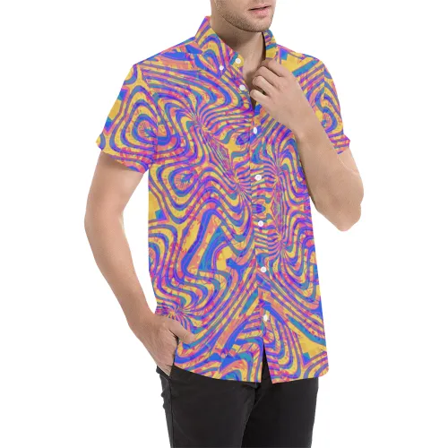 Psychedelic Slam Short Sleeve Button Up Shirt