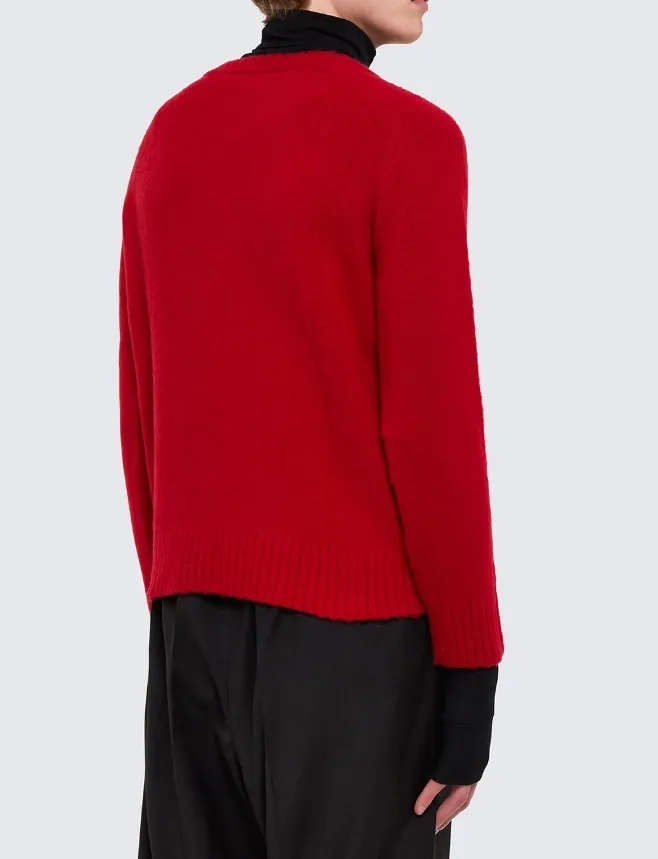 RAF SIMONS  |Pullovers V-Neck Long Sleeves Plain Logos on the Sleeves