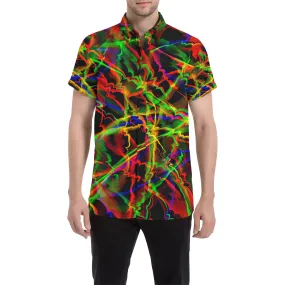 Rainbow Burst Short Sleeve Button Up Shirt