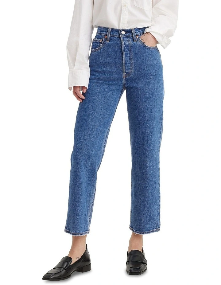 Ribcage Straight Ankle Jeans in Jazz Pop