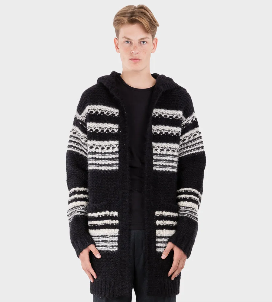 Saint Laurent  |BAJA CARDIGAN IN STRIPED MOHAIR