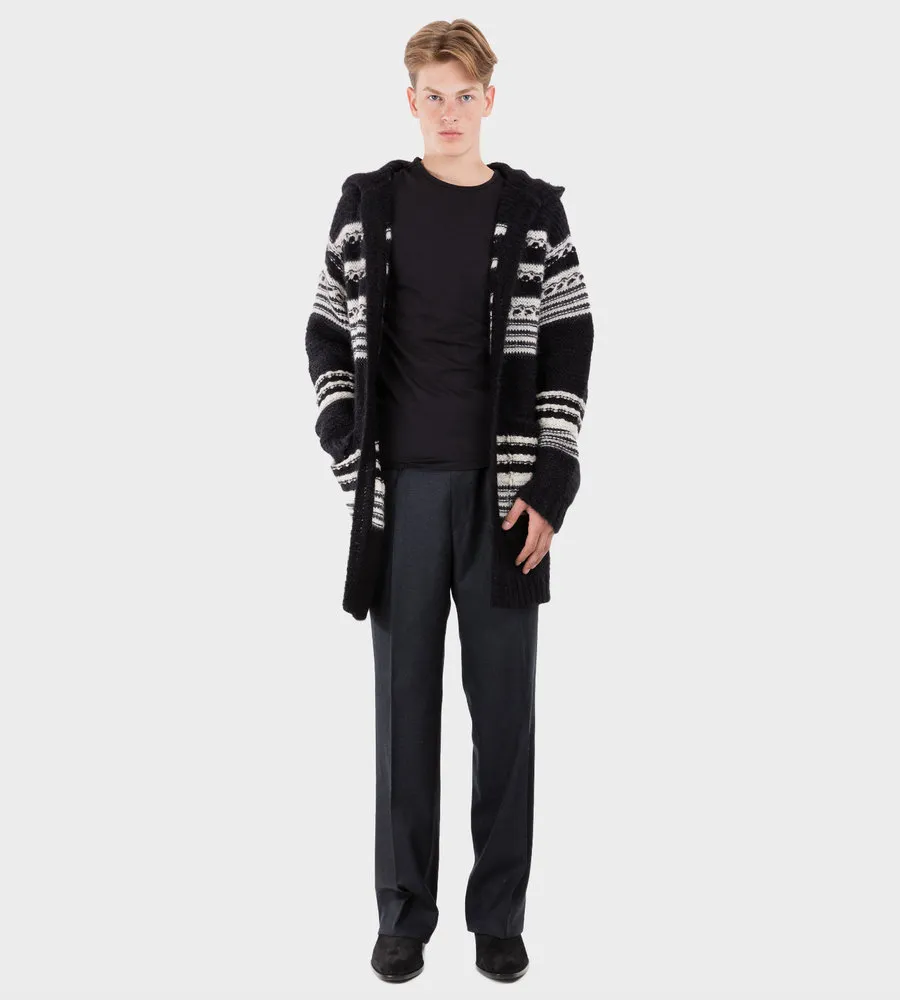 Saint Laurent  |BAJA CARDIGAN IN STRIPED MOHAIR