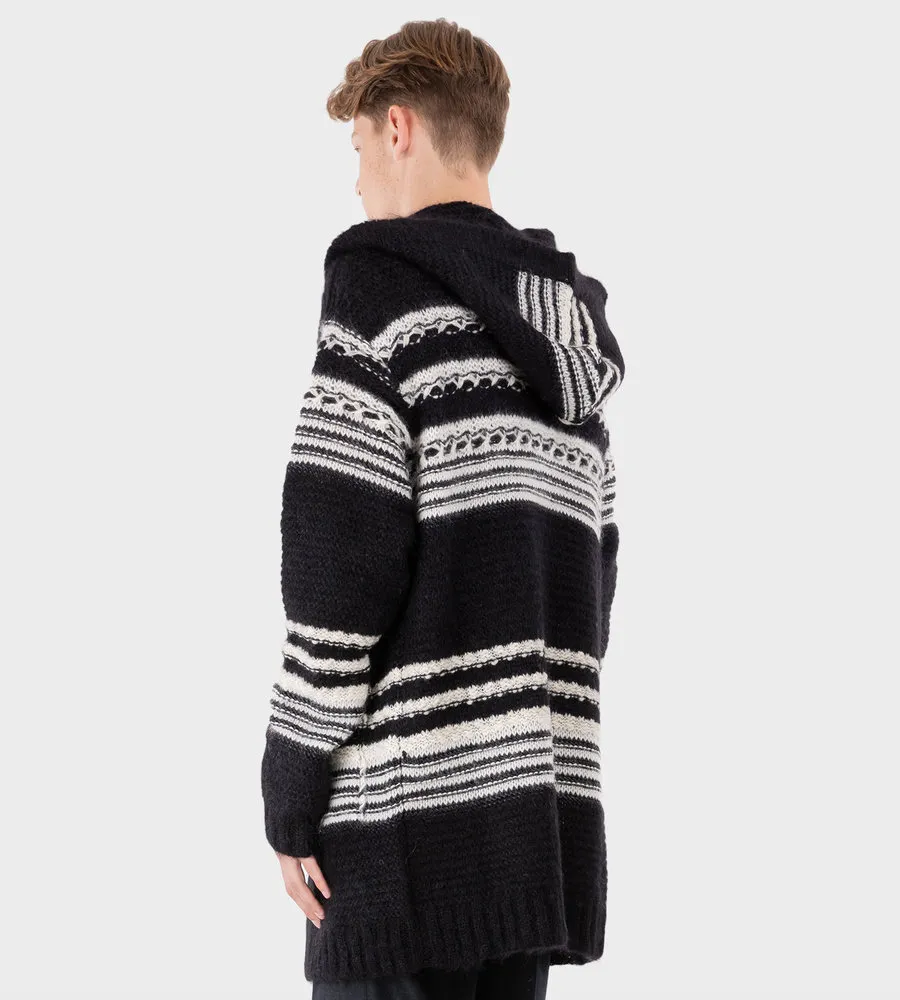 Saint Laurent  |BAJA CARDIGAN IN STRIPED MOHAIR