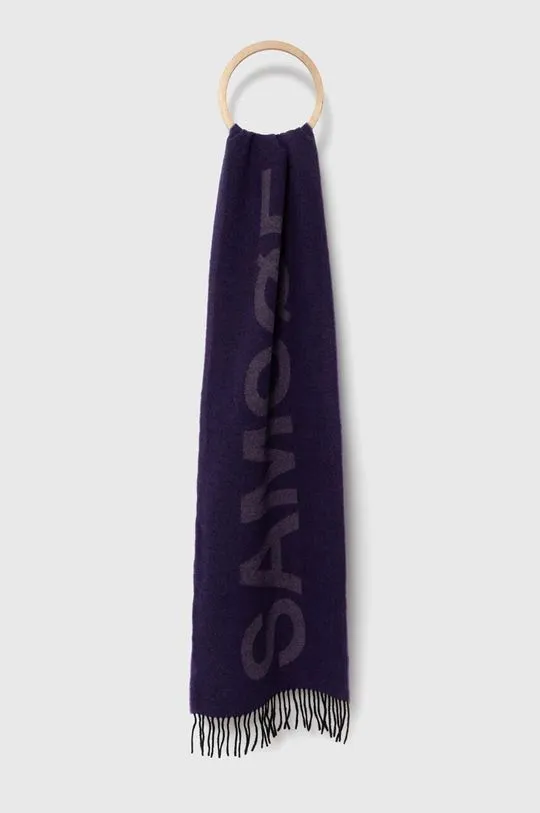 Samsoe Samsoe wool scarf violet color