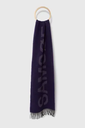 Samsoe Samsoe wool scarf violet color