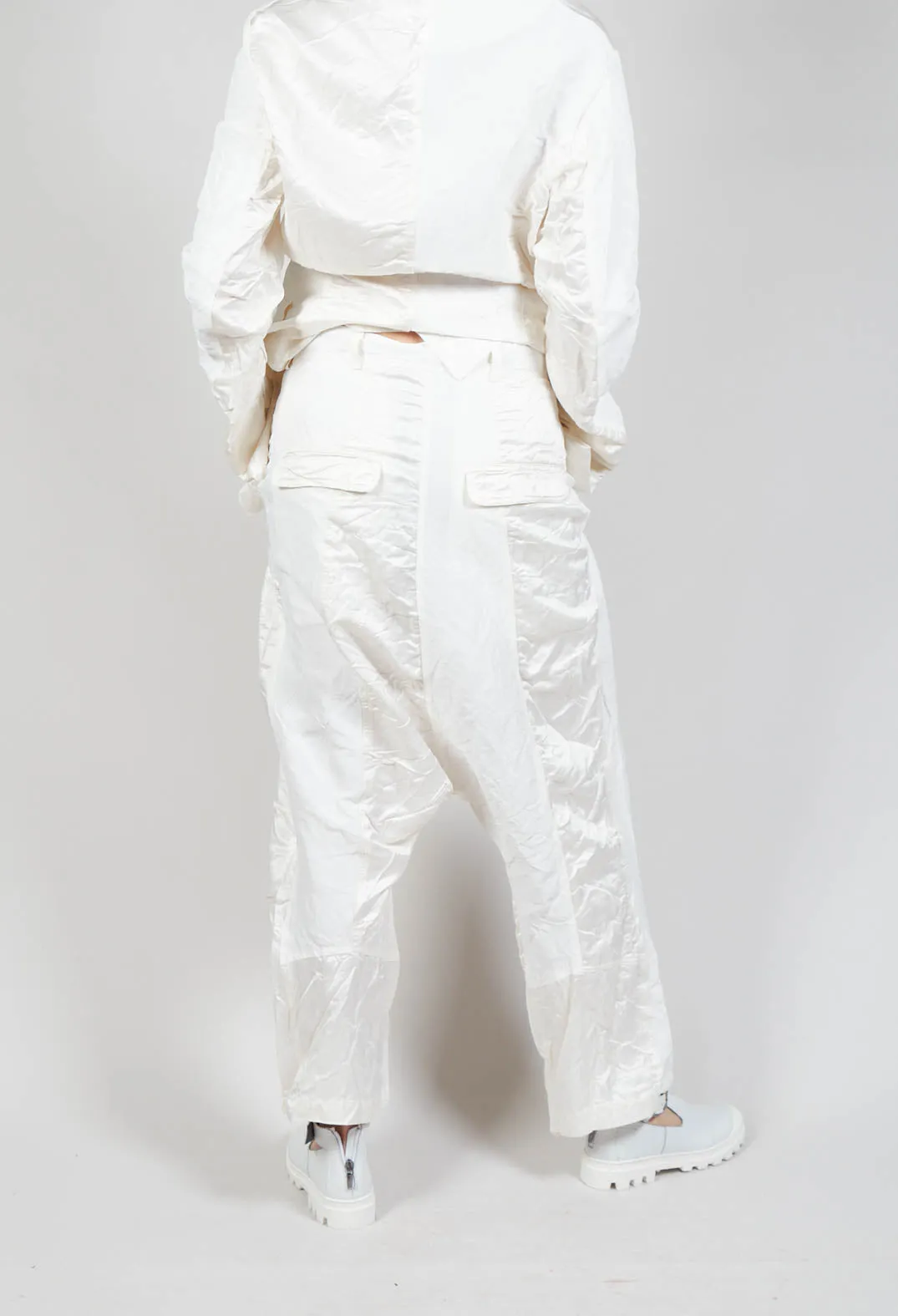 Satin Contrast Trousers in Callas