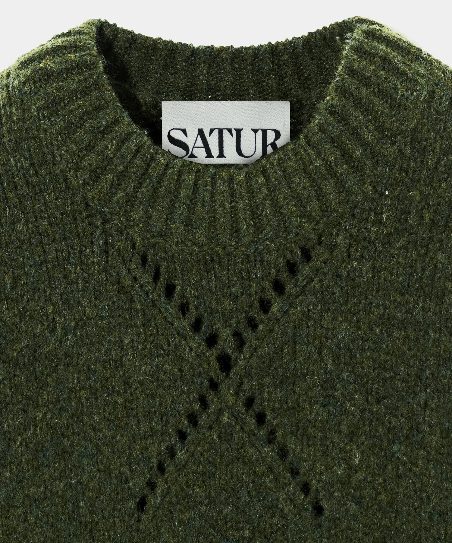 SATUR  |Crew Neck Wool Nylon Street Style Long Sleeves Plain Khaki