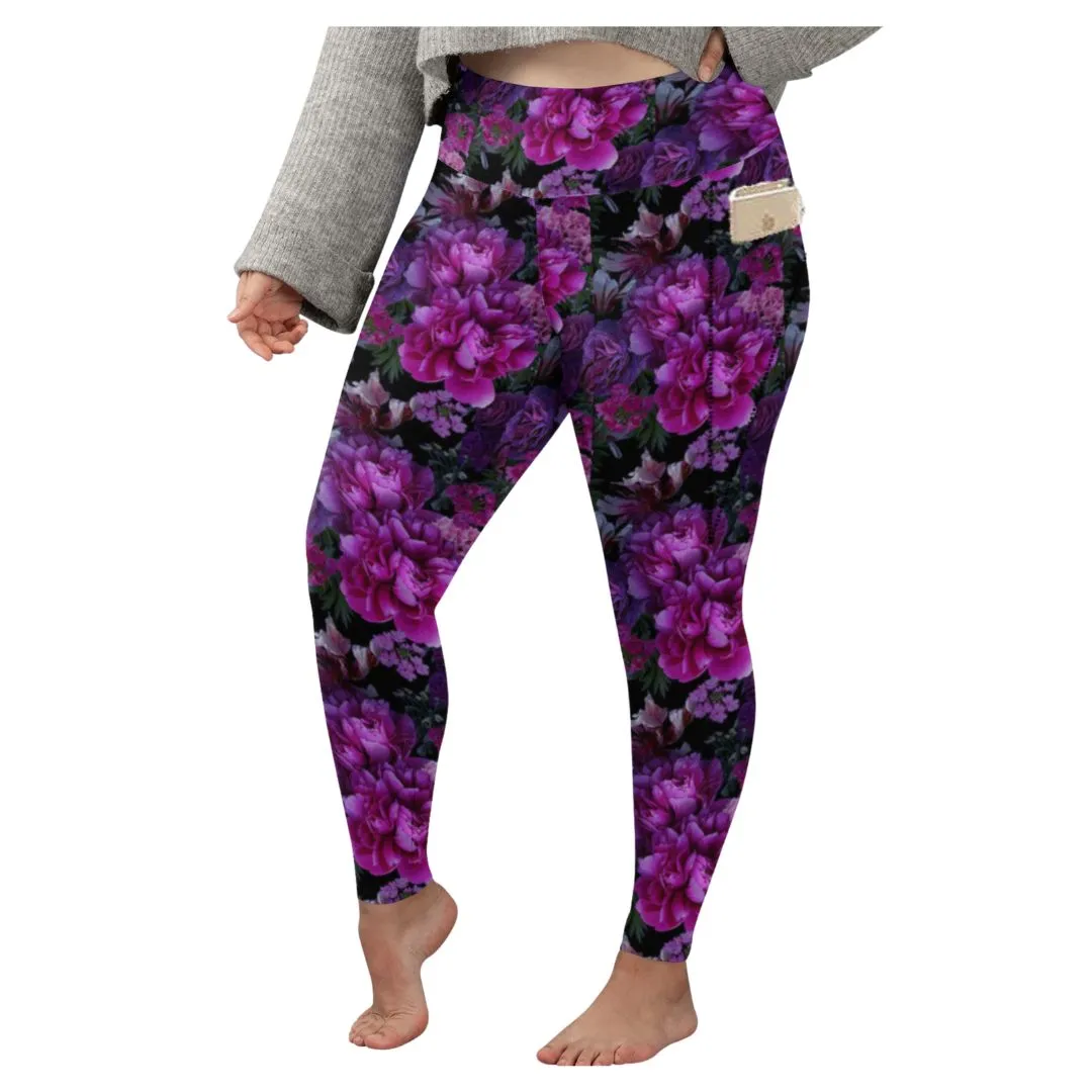 SCULPT Yoga Leggings- Magenta Bloom