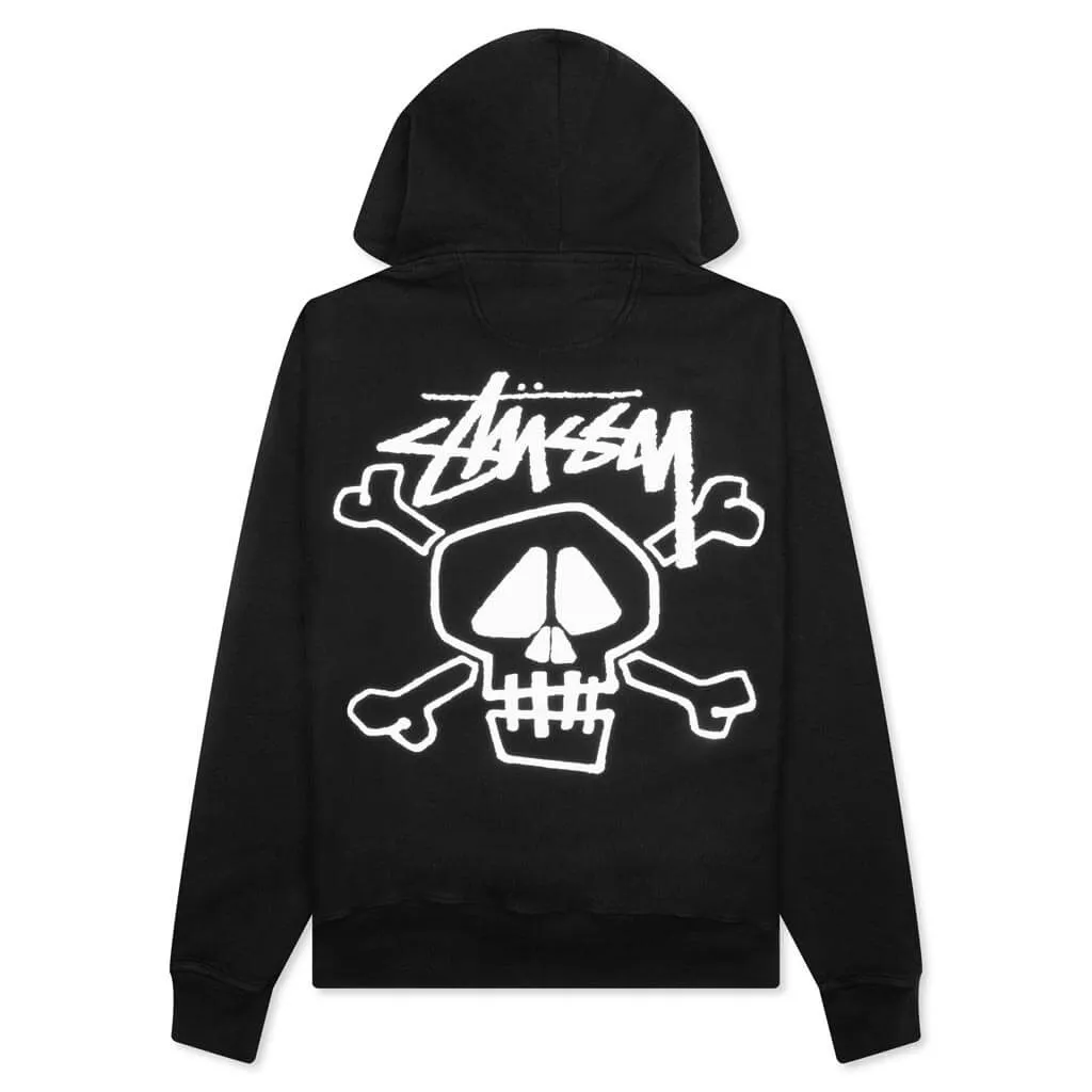 Skull & Bones Pigment Dyed Hood - Black