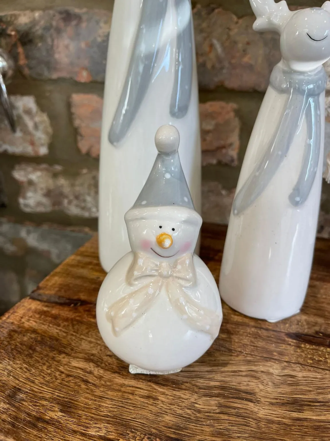 Snowman Ornament With Bow