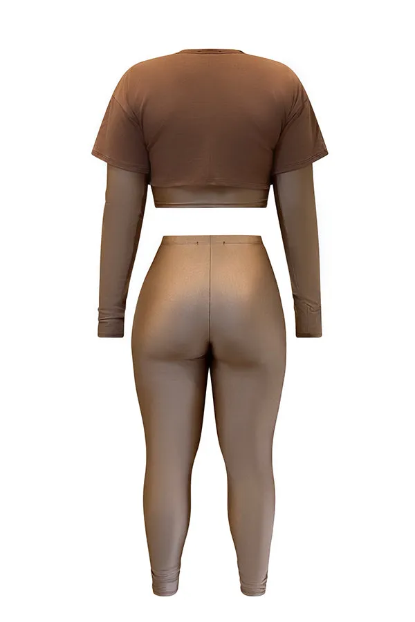 Sorella Double Tee & Legging Set Mocha