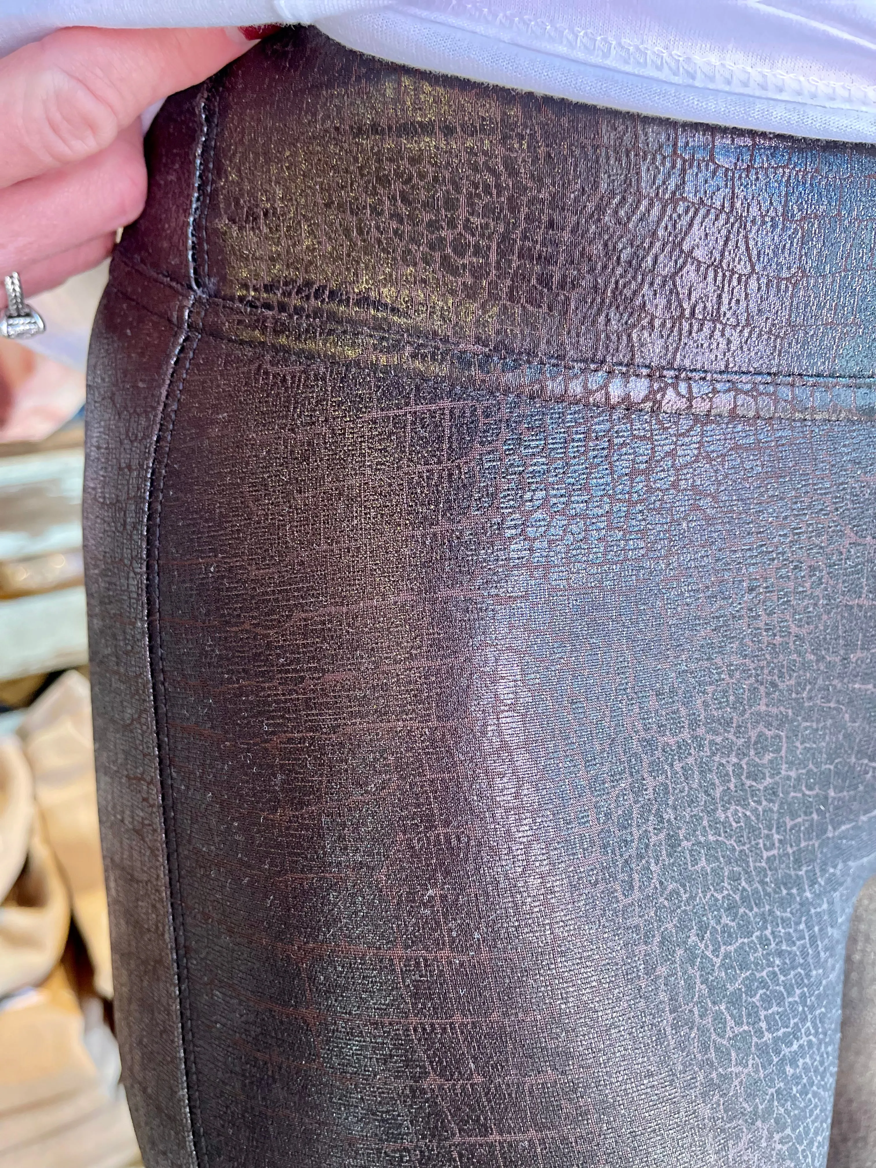 Spanx Faux Leather Croc Shine Legging