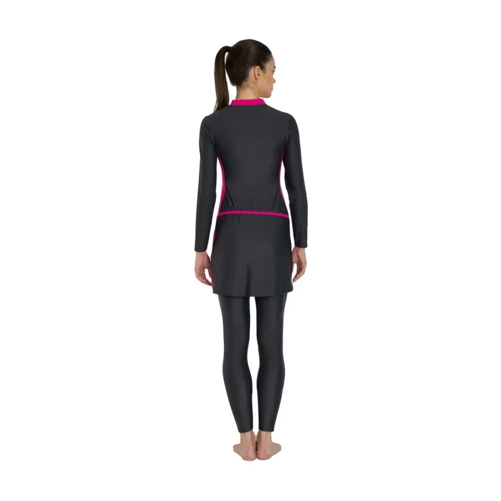 Speedo Women's 2Pc Full Body Suit (Oxid Grey/Electric Pink)