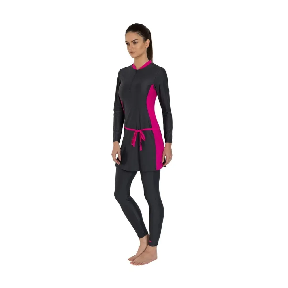 Speedo Women's 2Pc Full Body Suit (Oxid Grey/Electric Pink)