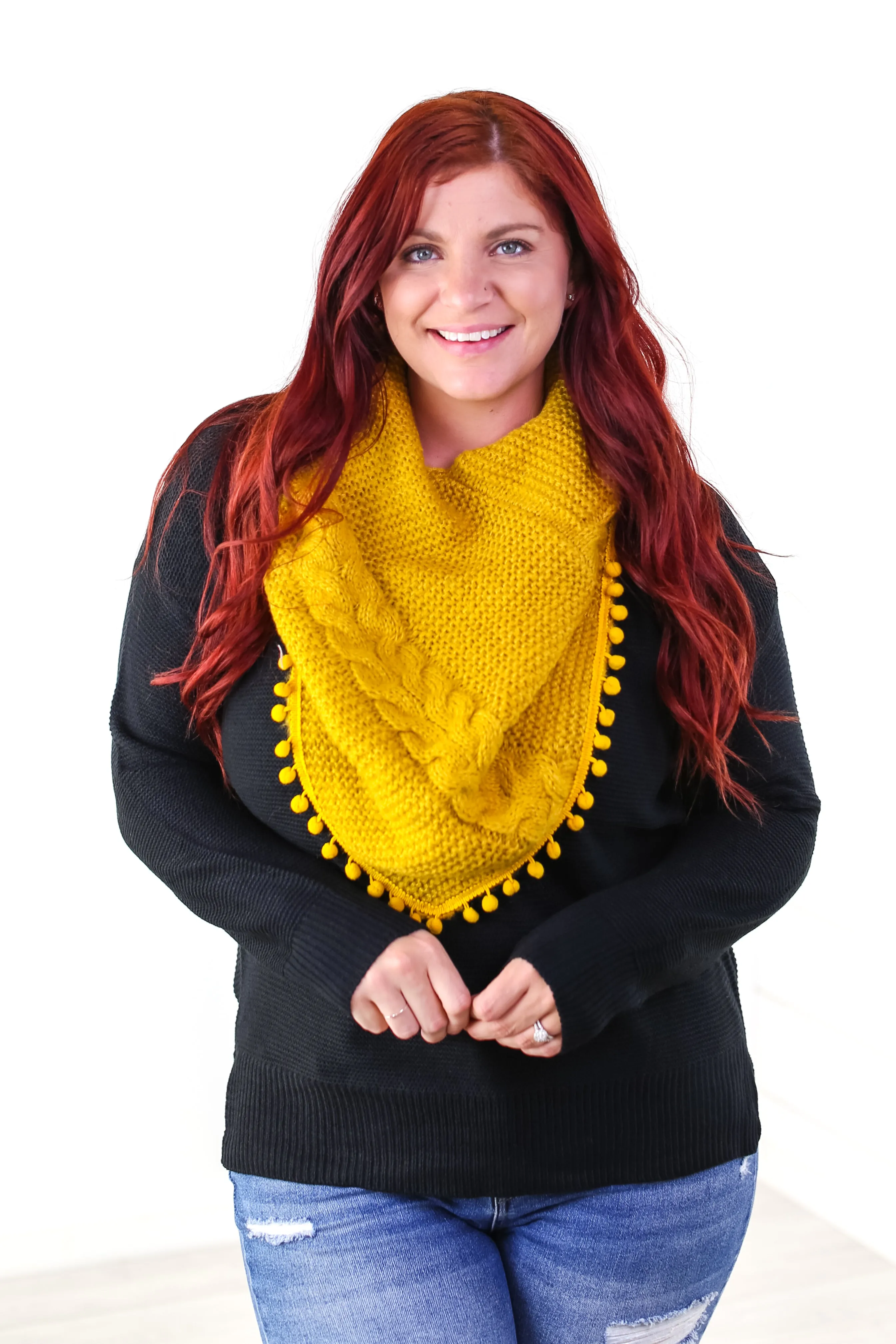 Stay Warm Pom Pom Tube Scarf - 2 Colors