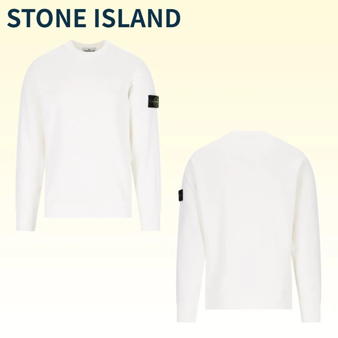 STONE ISLAND  |Crew Neck Street Style Long Sleeves Plain Cotton